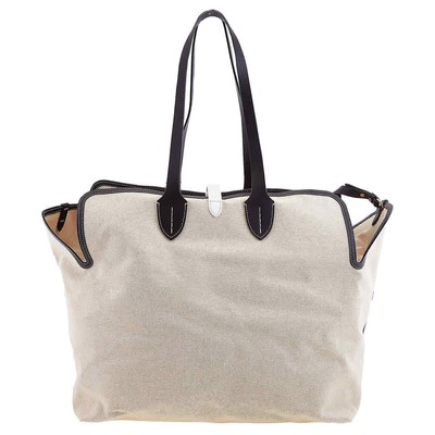 Pre-owned Burberry Logo Print Large Soft Belt Tote 8031651 In Natural White