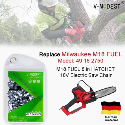 3 PACK Replace Milwaukee HATCHET M18 FUEL 8'' Chain Saw Chain 3/8''LP .043'' 33DL