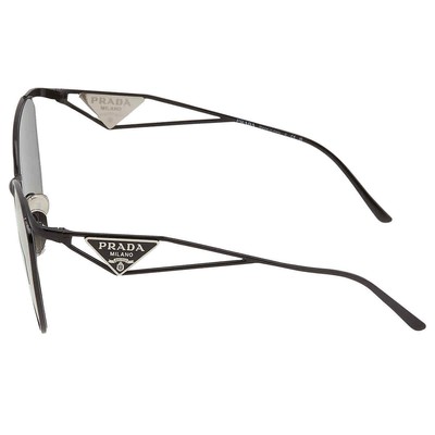 Pre-owned Prada Grey Pattern Silver Irregular Ladies Sunglasses Pr 50zs 1ab03t 59 In Gray
