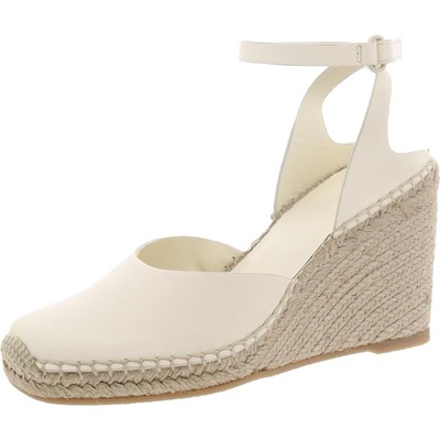 Женские босоножки на танкетке из кожи цвета слоновой кости Vince Womens Cecilia 6 средних размеров (B,M) BHFO 6143