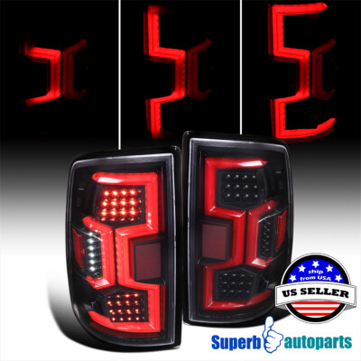 Fits 2019-2024 Dodge Ram 2500 3500 LED Shiny Black Tail Lights Sequential Signal