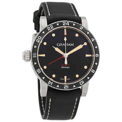 Pre-owned Graham Fortress Gmt Automatic Black Dial Men's Watch 2fobc.b03a