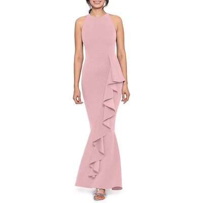 Женское розовое вечернее платье русалки с каскадными оборками цвета морской волны 2 BHFO 1768