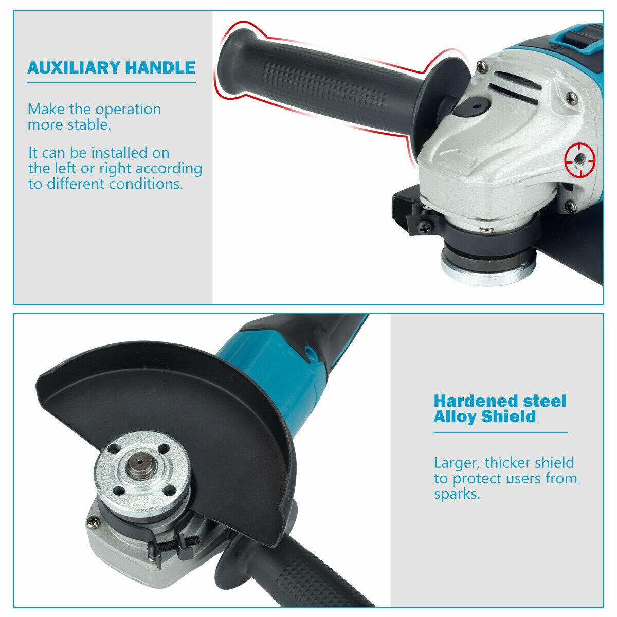 Brushless Cordless 100mm Angle Grinder Tool Battery + Charger For