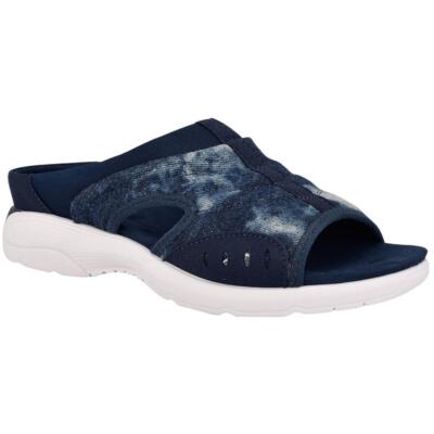 

Женские синие шлепанцы Easy Spirit Traciee 7, ширина 8,5 (C, D, W) BHFO 0434, Denim/tie die
