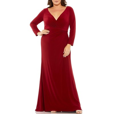 Mac Duggal Женское красное вечернее платье с стихарем для торжественных мероприятий Плюс 18 Вт BHFO 5388