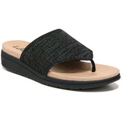 LifeStride Womens Poolside Black Slide Sandals Shoes 8.5 Wide (C,D,W) BHFO 4802
