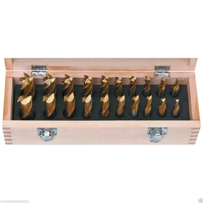 VCT Tools 20 Pc Hss Tin Coated End Mill Set, 2 Flute and 4 Flute, Cutting Dia...