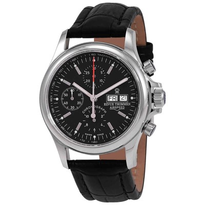 Мужские часы Revue Thommen Airspeed Chronograph с автоматическим черным циферблатом 17081.6534