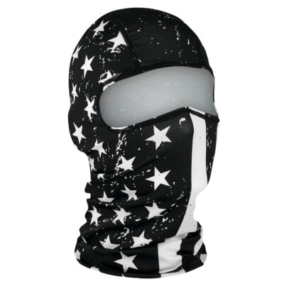 Zan  Polyester Balaclava Black & White Flag