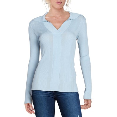 

Рубашка-поло Remain Womens Joy синяя в рубчик с длинным рукавом и воротником  BHFO 5453, Ashley blue