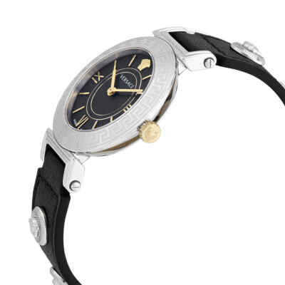 Pre-owned Versace Tribute Quartz Black Dial Ladies Watch Vevg00120