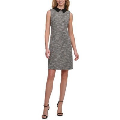 

Женское черно-белое твидовое офисное платье трапециевидной формы Tommy Hilfiger  BHFO 6588, Black/white