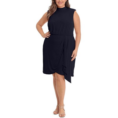 Женское темно-синее асимметричное мини-платье-футляр London Times Plus 22W BHFO 4059