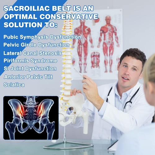 Sacroiliac SI Joint Hip Belt for Lower Back Support Brace Sciatica Pain Relief @