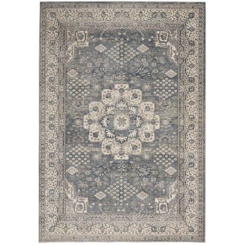 Нескользящий коврик Oriental Power Loom размером 4 X 6 дюймов серого цвета и цвета Слоновой Кости