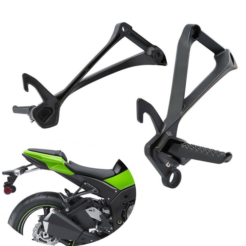 NICECNC Black Motorcycle Racing Fully Adjustable Rearset Footrests Foot