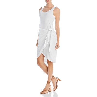 Three Dots Womens White Tank Daytime Casual Wrap Dress S BHFO 5814