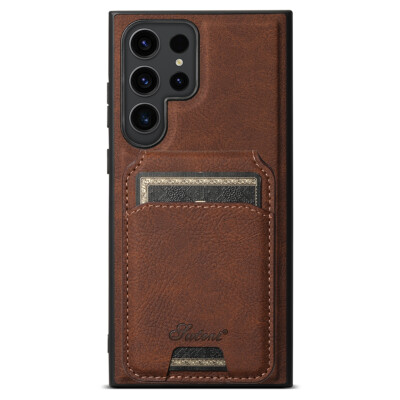 For Samsung S24 Ultra S23 S22+ Note20 MagSafe Magnetic Card Wallet Leather Case