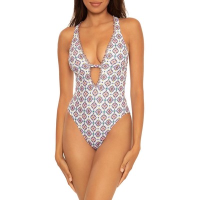 

Becca by Rebecca Virtue Женский белый цельный купальник Marrakesh  BHFO 7934, Multi