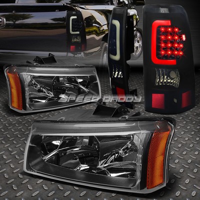 ЧЕРНАЯ ХРУСТАЛЬНАЯ ФАРА + УГЛОВОЙ + КОПЧЕНЫЙ 3D СВЕТОДИОДНЫЙ ЗАДНИЙ ФОНАРЬ ДЛЯ 03-07 SILVERADO