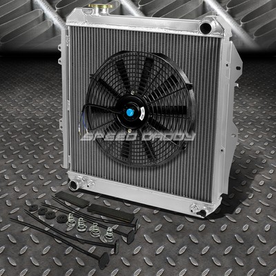 2-РЯДНЫЙ АЛЮМИНИЕВЫЙ РАДИАТОР + 1X16 ВЕНТИЛЯТОРОВ ЧЕРНОГО ЦВЕТА ДЛЯ ПИКАПА TOYOTA 88-95/4RUNNER V6 4WD