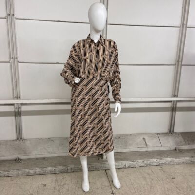 EXPRESS Printed Half Button Up Portofino Shirt Dress Women's Size M