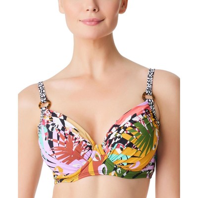 Женский черный купальник-бикини на косточках с принтом Bleu Rod Beattie 38DD BHFO 0633
