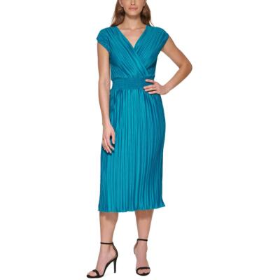 

Женское зеленое платье миди Day To Night со складками и складками DKNY  BHFO 0921, Glass green