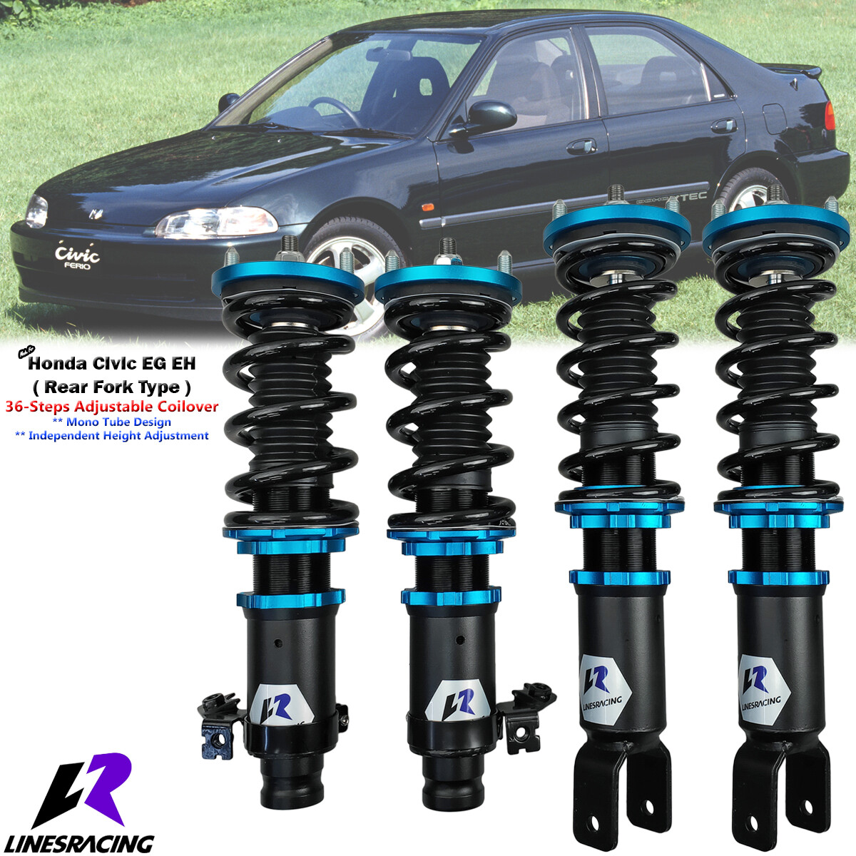 1 Set Adjustable Suspension Coilover Absorber For Honda Civic EG EH (Fork Type)