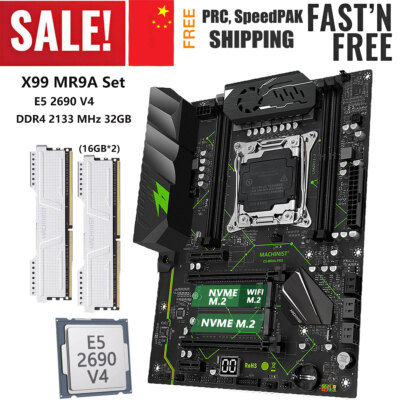 X99 MR9A Motherboard + E5 2690 V4 LGA 2011-3 32GB DDR4 2133MHz ECC RAM M.2 Combo