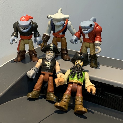 5 Fisher-Price Imaginext Adventures Pirate Shark Captain Deckmate