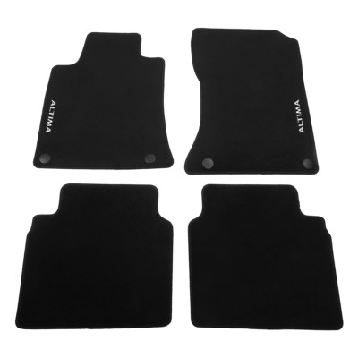 Fits 19-24 Nissan Altima Black Floor Mats Carpet Nylon Non-slip W/ White Emblems