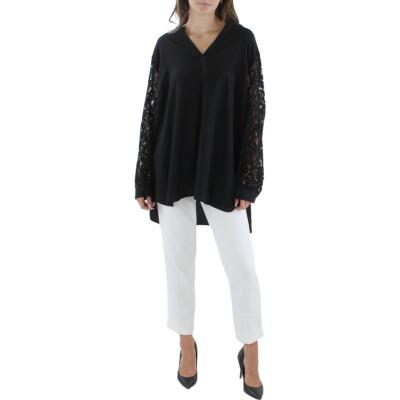 

Женская рубашка-блузка с кружевной отделкой Anne Klein, топ плюс BHFO 8013, Anne black