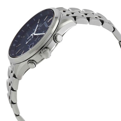 Pre-owned Citizen Eco-drive Chronograph Blue Dial Men's Watch At2140-55l