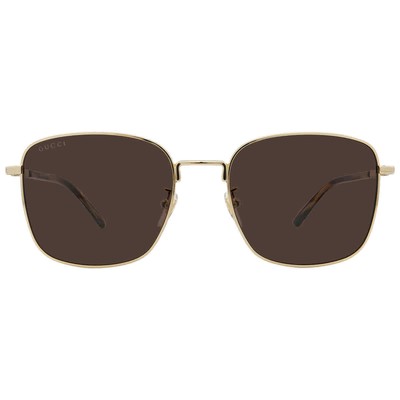 Pre-owned Gucci Brown Square Men's Sunglasses Gg1350s 002 58 Gg1350s 002 58