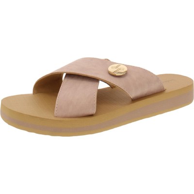 

Женские шлепанцы на плоской подошве Lindsay Phillips Lotus Beige Flat 9 Medium (B,M) BHFO 0357, Бежевый, Lotus