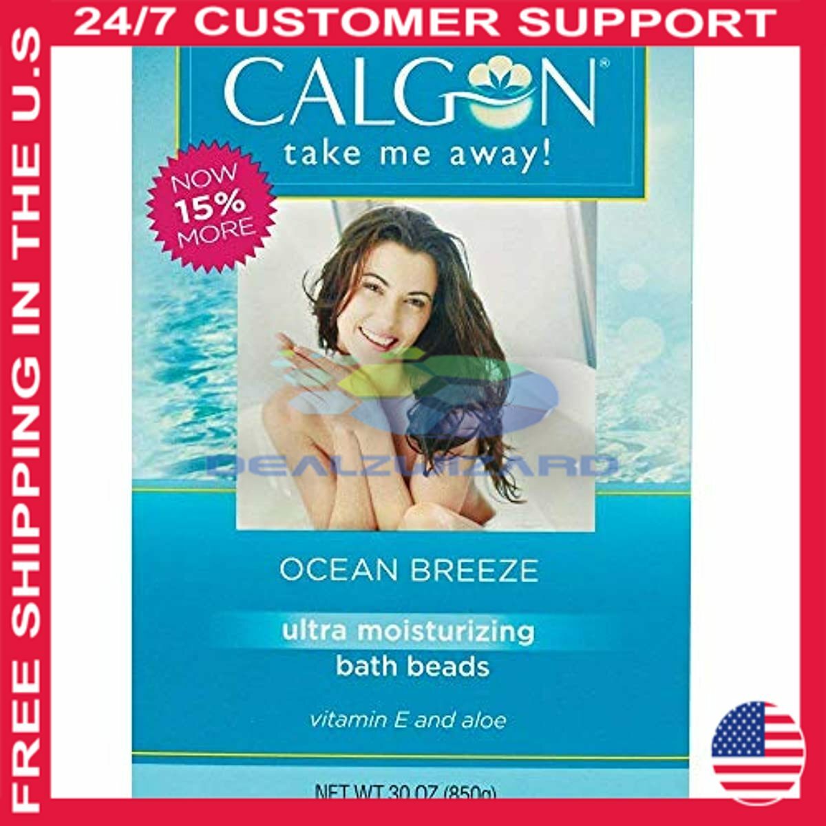 Calgon UltraMoisturizing Bath Beads, Ocean Breeze, 30 Ounce