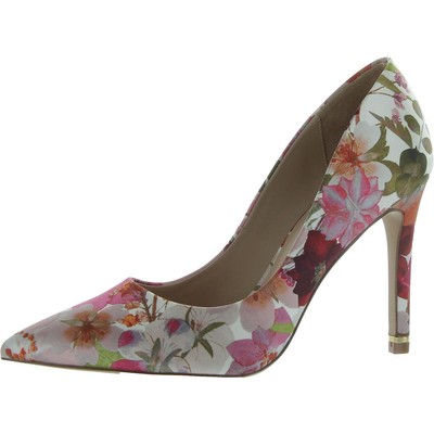 Ted Baker Womens Cara Icon Pink Satin Pumps Shoes 7.5 Medium (B,M) BHFO 4216