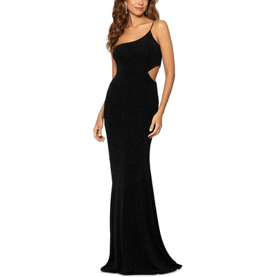 Женское черное длинное официальное вечернее платье Betsy & Adam 6 BHFO 0493