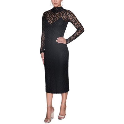 Rachel Rachel Roy Женское черное кружевное платье-футляр миди с вышивкой XXL BHFO 5280