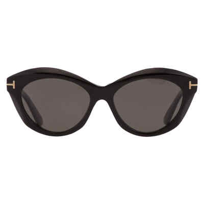 Pre-owned Tom Ford Toni Polarized Smoke Cat Eye Ladies Sunglasses Ft1111 01d 53 In Gray