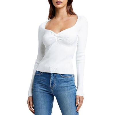 

LAgence Womens Arden Ivory Knit Рубашка в рубчик  BHFO 2851, Цвет слоновой кости