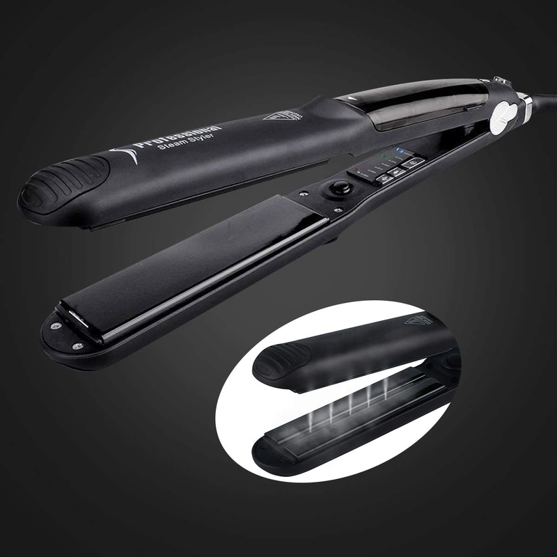 Steam Hair Straightener, Professional Straightening Iron Steam Vapor Styler 2 In