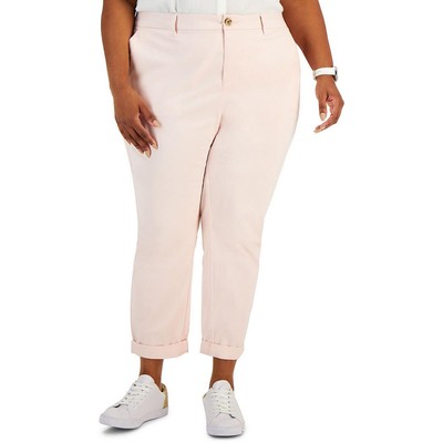 Женские брюки-чино с высокой посадкой Tommy Hilfiger Hampton Pink Plus 18W BHFO 8753