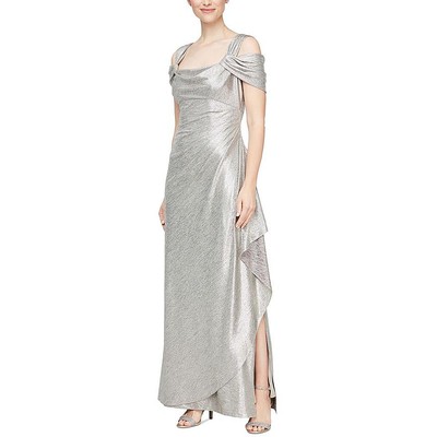 Женское платье для коктейлей и вечеринок Alex Evenings с золотым металлизированным узором Petites 4P BHFO 9500