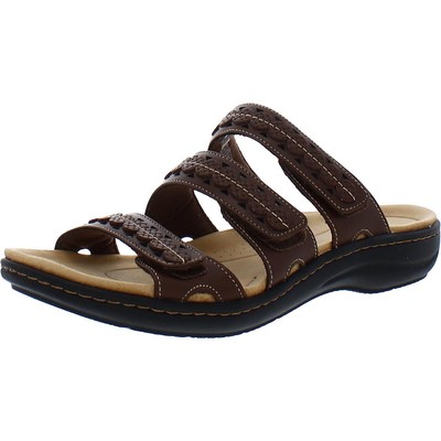 

Коричневые шлепанцы Clarks Womens Laurieann Cove 9.5 Medium (B,M) BHFO 3993, Dark tan leather, Laurieann Cove