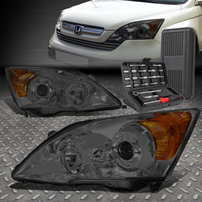 ДЛЯ 07-11 HONDA CR-V ДЫМЧАТЫЙ КОРПУС, ЯНТАРНЫЕ УГЛОВЫЕ ФАРЫ ПРОЕКТОРА + НАБОР ИНСТРУМЕНТОВ