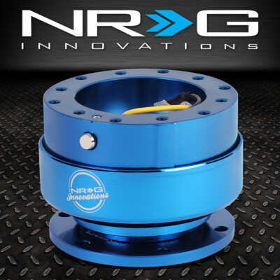 АЛЮМИНИЕВОЕ РУЛЕВОЕ КОЛЕСО NRG 2.5H С 6-ЛУНОЧНЫМ БЫСТРОРАЗЪЕМНЫМ АДАПТЕРОМ GEN 2.0 СВЕТЛО-СИНЕГО ЦВЕТА
