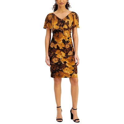 

Коричневое женское платье-футляр из шифона Connected Apparel  BHFO 2293, Spice
